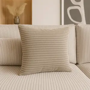 Декоративная подушка MODERNO из вельвета, 40х40 см, подушка с наполнителем и чехлом, бежевая