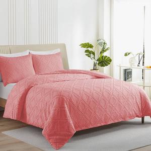 Unikome Жаккардовый пододеяльник с отделкой и шикарным текстурированным акцентом, легкое покрывало из микрофибры, цвет Pink Square