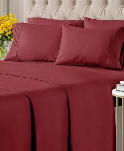 Комплект простыней из микрофибры из 6 предметов — Queen CGK Unlimited, красный