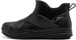 Женские дождевая обувь до щиколотки, водонепроницаемые сапоги, садовые сапоги на платформе, короткие водонепроницаемые сапоги, противоскользящие сапоги для улицы Generic, Black