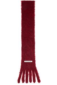 Acne Studios Красный узкий шарф с логотипом