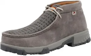 Ботинки Twisted X Mens Work с мягким носком, чукка, мокасины для вождения, водонепроницаемые, серый
