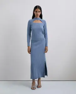 Миди-юбка из шерсти Scalpers, синий