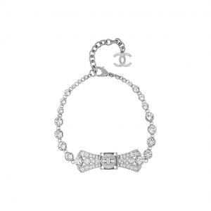 Ожерелье 23S Synthetic Cubic Zirconia/Rhinestone, Mother Of Pearl, Metal CHANEL, серебряный