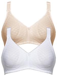 Бюстгальтер без косточек SUSA 2er Pack BH ohne Bügel Topsy Plus, цвет Haut Weiss