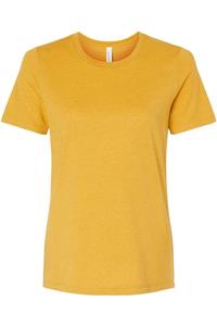 Женская свободная футболка BELLA + CANVAS Heather CVC, цвет heather mustard
