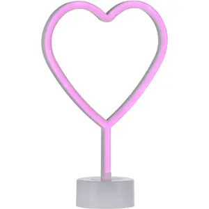 Светильник неоновый Just Light Neon Heart, розовый