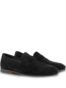 Пенни-лоферы на плоской подошве Santoni, черный