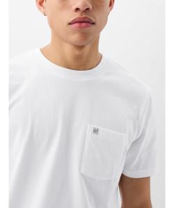 Футболка унисекс с карманом из органического хлопка GAP, белый