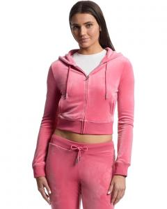 Худи Juicy Couture Solid Classic Juicy Hoodie With Back Bling, цвет Pink Lemonade