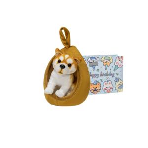 Милый хачико, плюшевая кукла щенок лежанка, высота 18см Fat Fat Dragon