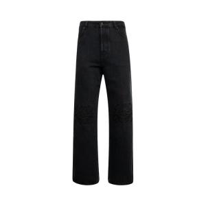 Джинсы Loewe Anagram Baggy Jeans, Black