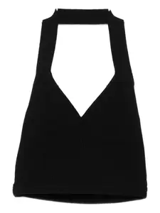 Ребристый топ с V-образным вырезом WARDROBE.NYC, черный