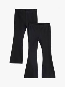 Детские фланелевые леггинсы с расклешенными штанинами Lindex, Pack of 2, Black