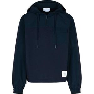 Толстовка с капюшоном на шнурке и нашивкой с логотипом THOM BROWNE, голубая