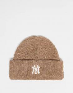 47 Brand NY Yankees вязаная шапочка с ребристыми манжетами бежевого цвета