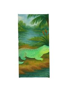 Mr. & Mrs. Panda Банное полотенце с рисунком крокодила без надписи, цвет OZeichenanblue