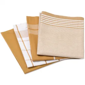 Полотенце Geschirrtücher, Des. 60057 в клетку, полоску и однотонное Gözze, горчичный