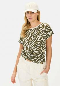 Футболка с принтом MIT CAMOUFLAGE-ALLOVER camel active, оливковый