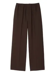 Брюки с эластичным поясом и складками SANDRO, коричневый