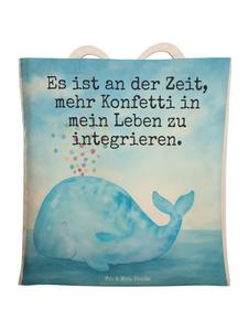 Mr. & Mrs. Panda Тканевая сумка-шоппер с рисунком в виде китов и надписью белого цвета