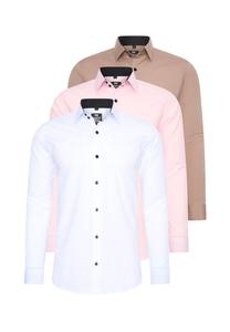 Рубашка (3 шт) с длинными рукавами, приталенного кроя RUSTY NEAL, белый