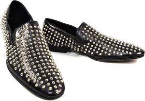 Мужские черные кожаные лоферы Baldinini, декор с серебряными заклепками, удобная обувь без шнурков