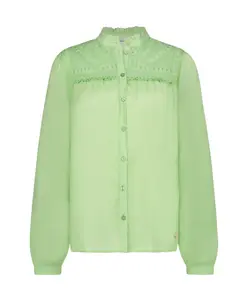 Блузка с рюшами и ажурными деталями Fabienne Chapot, зеленый