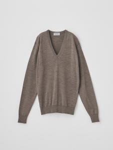 Вязаный пуловер с V-образным вырезом и длинными рукавами | AILSA | 30G Современный крой