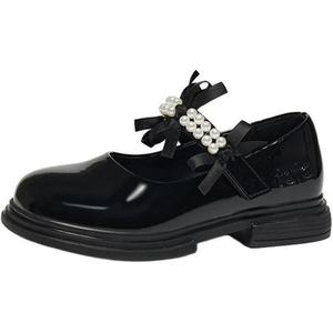 Детские кожаные туфли с противоскользящим износостойким верхом TATA, черный