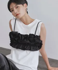 Бюстье-топ с оборками и топ с французскими рукавами Opaque.Clip, цвет White(001)