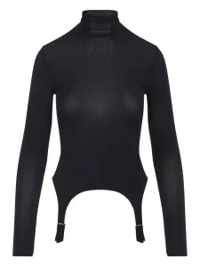 Топ с высоким воротом и подвязками Jean Paul Gaultier, синий