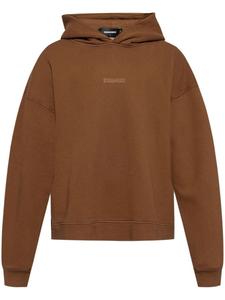 Dsquared2 толстовка с капюшоном из хлопка с логотипом, коричневый