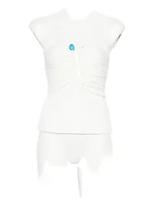 Топ с кристаллами Christopher Esber, белый