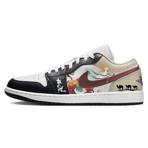 Jordan Баскетбольные кроссовки Air 1 с низким верхом, износостойкие, винтажные, унисекс, черные