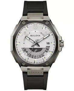 Мужские часы серии люкс x hpq precisionist из черного каучука 42 мм Bulova, black