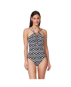 Женский плетеный комбинезон Mantra с высоким воротником Profile by Gottex, Black white