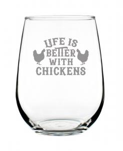 «Жизнь лучше с курами» - забавный бокал для вина без ножки, 17 унций Bevvee, прозрачный