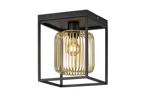 Светодиодный потолочный светильник MeineWunschleuchte Schwarz Gold 23x23 см, черный - золотой - металл - 23 x 29 x 23 см