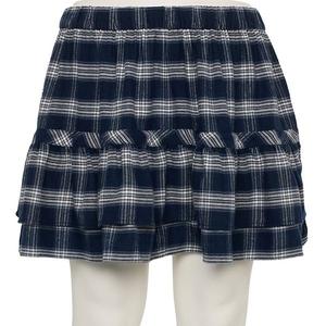 Юбка мини с рюшами Juniors plus size So, Navy Grey Plaid