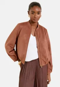 Куртка-Бомбер стандартного кроя в форме пузыря Lipsy, Rust Faux Suede