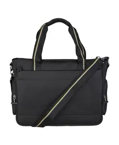 Черная деловая сумка через плечо с застежкой-молнией по всей длине. La Martina, черный