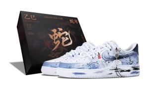 Женские кроссовки Air Force 1 Abrasion Resistant Low top Skateboard Nike, белый/синий