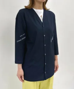 Кардиган с рукавами 3/4, 100% хлопок Studio Picone, цвет Navy(160)