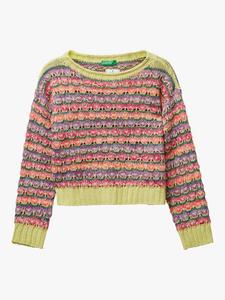 Детский укороченный джемпер с круглым вырезом Benetton, Yellow