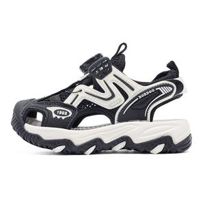 Нескользящие, легкие, амортизирующие, низкие детские сандалии для детей BOBDOG, черный/бежевый