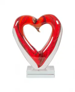 7-Дюймовая стеклянная фигурка в форме сердца Rossa Dale Tiffany, red