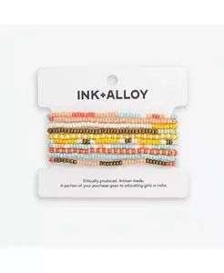 Браслеты из 10-рядного бисера цвета чернил и сплава, растягивающиеся в пропорции шалфея Ink+Alloy, amalfi