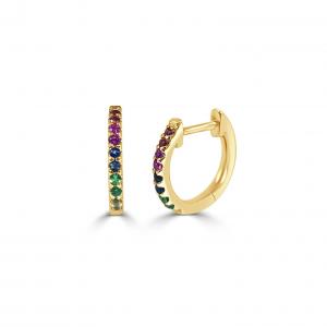 Серьги-хаги из 14-каратного золота с радужными сапфирами Sabrina Designs, желтый