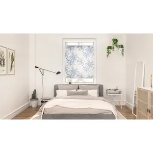 LICHTBLICK ORIGINAL Жалюзи-плиссе «Plissée Klemmfix, без сверления, непрозрачные, Blueprint Palms - Blue», непрозрачные, свободно висят, цвет blau + weiß + weiß